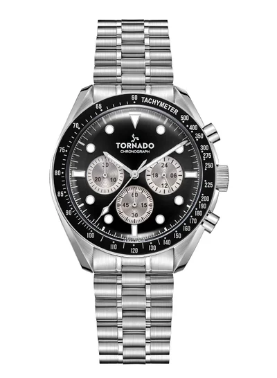 TORNADO Men's Stainless Steel Chronograph Watch T22103-SBSB - 42 mm