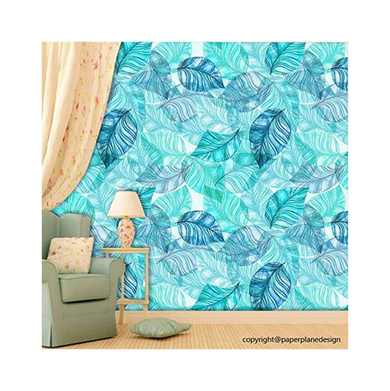 PAPER PLANE DESIGN Wallpaper Self Adhesive Wall Sticker Matte Water Proof- Botanical Leaves Theme (16 INCH X 90 INCH X 1 Roll) (10 Sq. Feet) - Image 1