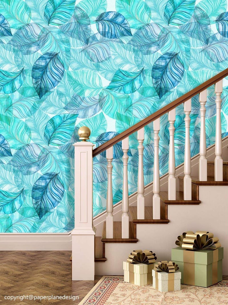 PAPER PLANE DESIGN Wallpaper Self Adhesive Wall Sticker Matte Water Proof- Botanical Leaves Theme (16 INCH X 90 INCH X 1 Roll) (10 Sq. Feet) - Image 2