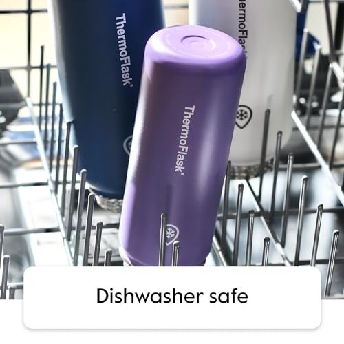ThermoFlask 18 oz Double Wall Vacuum Insulated Stainless Steel Water Bottle with Spout and Straw Lids, Plum - Image 4