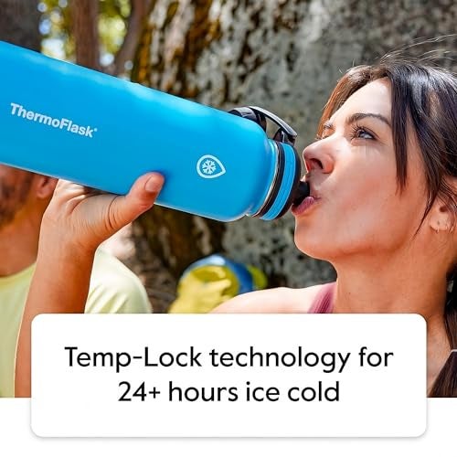 ThermoFlask 18 oz Double Wall Vacuum Insulated Stainless Steel Water Bottle with Spout and Straw Lids, Plum - Image 2