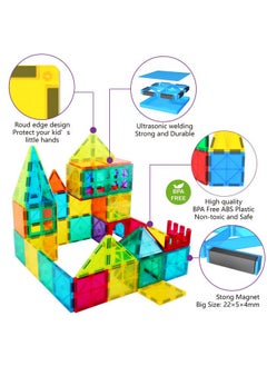 Jasonwell Magnetic Tiles Building Blocks Set For Boys Girls Preschool Educational Magnet Construction Kit Stacking Stem Toys Christmas Birthday Gifts For Kids Toddlers 3 4 5 6 7 8 9 10 + Year Old  - Image 1