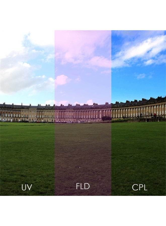 متعددة المغطاة المهنية 3 في 1 عدسة الأشعة فوق البنفسجية CPL FLD مجموعة فلتر متوافقة مع كاميرات كانون نيكون سوني أوليمبوس بينتاكس سامسونج باناسونيك كوداك فوجيفيلم الرقمية (55MM) - Image 2