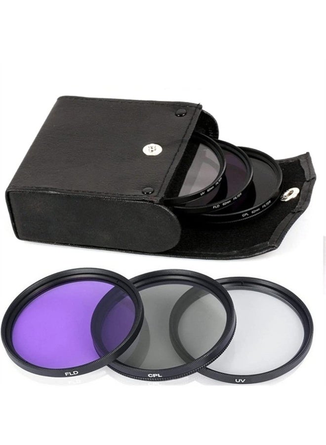متعددة المغطاة المهنية 3 في 1 عدسة الأشعة فوق البنفسجية CPL FLD مجموعة فلتر متوافقة مع كاميرات كانون نيكون سوني أوليمبوس بينتاكس سامسونج باناسونيك كوداك فوجيفيلم الرقمية (55MM) - Image 1