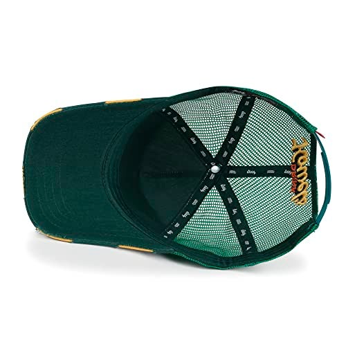 ililily Premium Howels Embroidery Vintage Baseball Cap Distressed Trucker Hat, Green, X-Large - Image 5