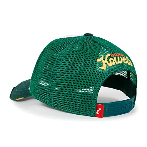 ililily Premium Howels Embroidery Vintage Baseball Cap Distressed Trucker Hat, Green, X-Large - Image 4