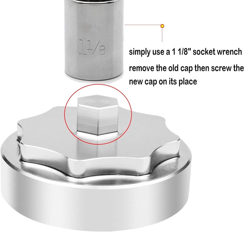 Bentolin غطاء غلاف فلتر الوقود بنتولين لسيارات دودج رام 2500 3500 4500 5500 من 2010-2020 بمحرك ديزل كمنز 6.7 لتر - فضي - Image 4