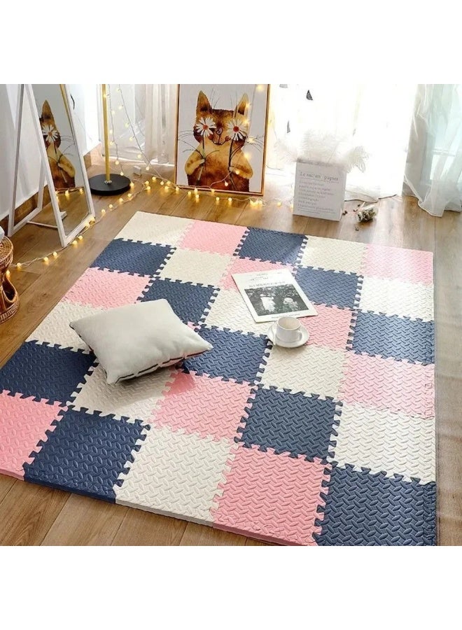 بساط لعب أطفال من الفوم 12 قطعة، بلاط أرضيات متشابك على شكل أحجية، 30x30x1 سم - Image 4