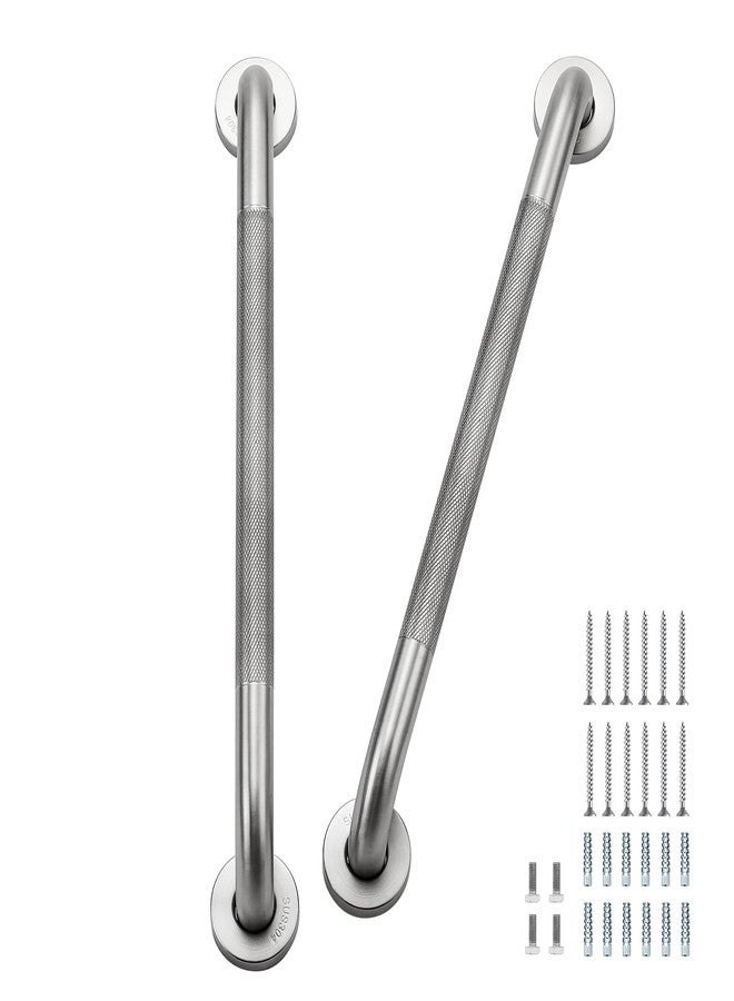 HomeExpert Grab Bars for Shower 2 Pack 18-Inch, Stainless Steel Anti-Slip Safety Shower Handle for Elderly Bathroom Wall Support Handicap Handicap Grab Bars for Seniors, Brushed Nickel - Image 1