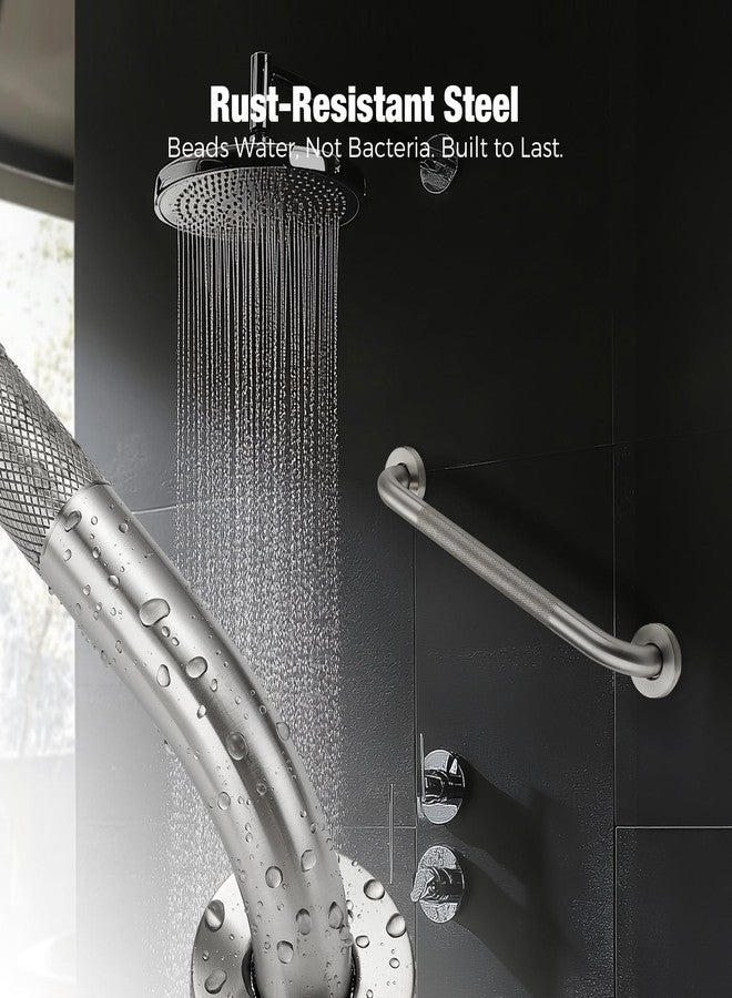HomeExpert Grab Bars for Shower 2 Pack 18-Inch, Stainless Steel Anti-Slip Safety Shower Handle for Elderly Bathroom Wall Support Handicap Handicap Grab Bars for Seniors, Brushed Nickel - Image 4