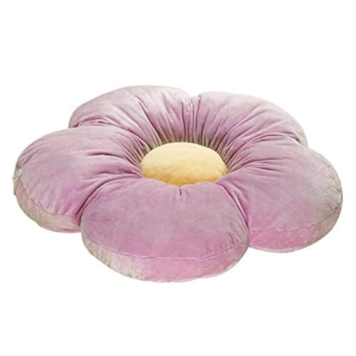 Peach Cuddle Flower Shaped Floor Cushion for Kids Room, Living Room, Luxury Kids Furnishing, Throw Pillow, Decorative Cushion, Nursery Décor, Velvet Cushion, (16x16 inch, Pack of 1, Purple) - Image 1