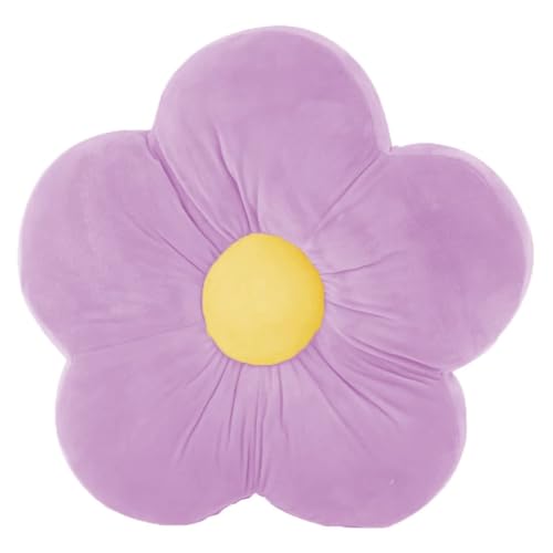 Peach Cuddle Flower Shaped Floor Cushion for Kids Room, Living Room, Luxury Kids Furnishing, Throw Pillow, Decorative Cushion, Nursery Décor, Velvet Cushion, (16x16 inch, Pack of 1, Purple) - Image 4