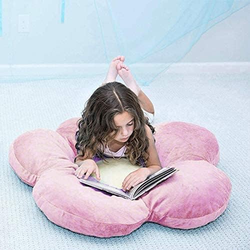 Peach Cuddle Flower Shaped Floor Cushion for Kids Room, Living Room, Luxury Kids Furnishing, Throw Pillow, Decorative Cushion, Nursery Décor, Velvet Cushion, (16x16 inch, Pack of 1, Purple) - Image 2