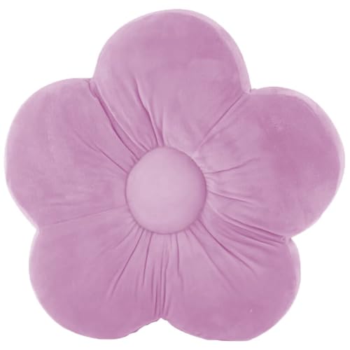 Peach Cuddle Flower Shaped Floor Cushion for Kids Room, Living Room, Luxury Kids Furnishing, Throw Pillow, Decorative Cushion, Nursery Décor, Velvet Cushion, (16x16 inch, Pack of 1, Purple) - Image 5