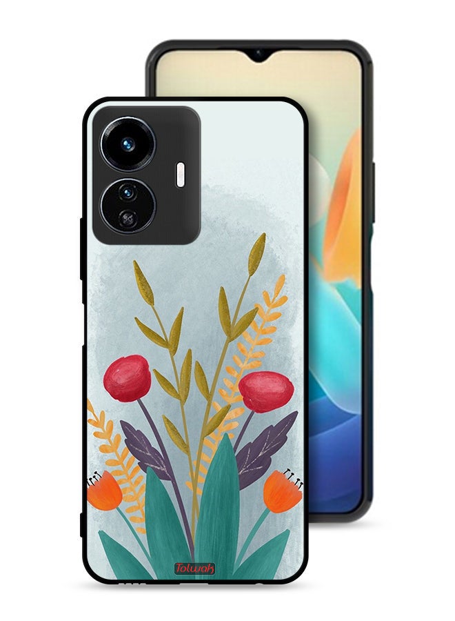 Tolwak Vivo Y77 5G Protective Case Cover Plants Drawing Art - Image 1