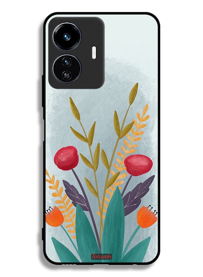 Tolwak Vivo Y77 5G Protective Case Cover Plants Drawing Art - Image 2