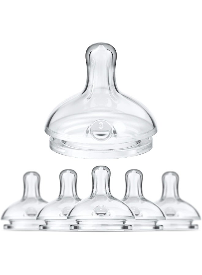 Smilo Anti-Colic Bottle Nipple, Fast Flow 9M+, Stage 3 Suitable from 9 Months, Smooth Flow Anti-Colic (Pack of 6) - Image 1