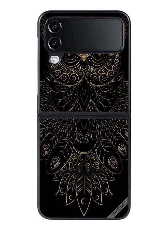 Covernex Protective Case Cover For Samsung Galaxy Z Flip 4 Modern Floral Owl Art - Image 1