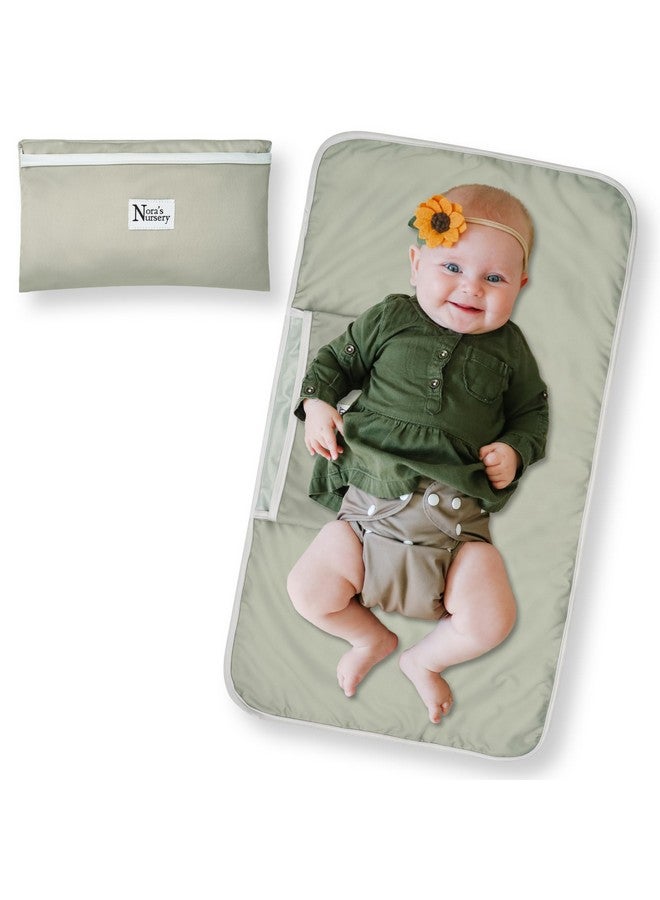 Nora's Nursery Portable Baby Diaper Changing Pad Mat - Waterproof - Stone - Image 1