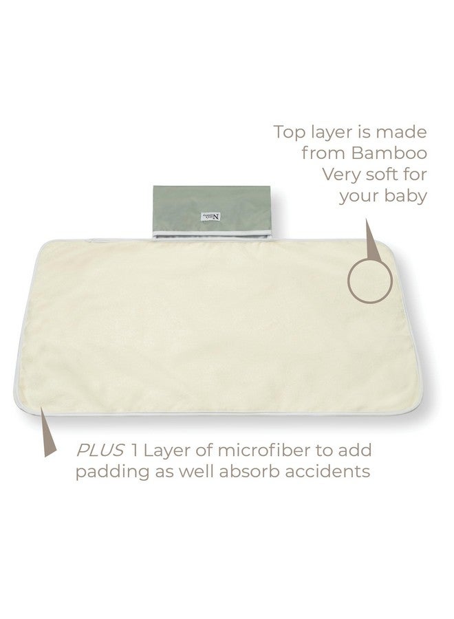 Nora's Nursery Portable Baby Diaper Changing Pad Mat - Waterproof - Stone - Image 3