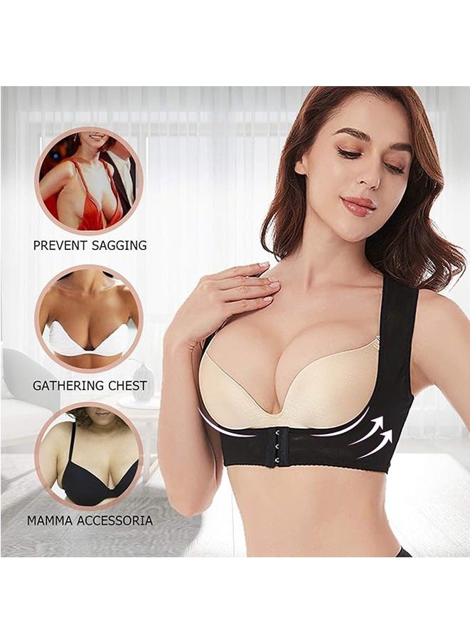 Muyixin دعامة صدر للنساء مصححة للوضعيّة سترة شكل دعم حمالة صدر سوداء - Image 2