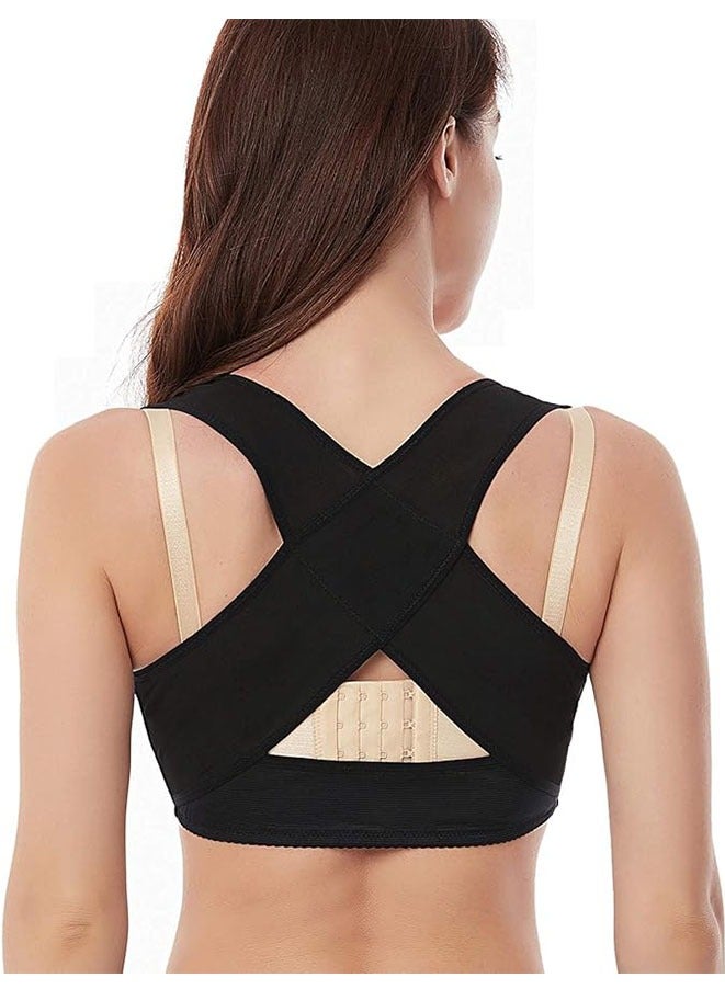 Muyixin دعامة صدر للنساء مصححة للوضعيّة سترة شكل دعم حمالة صدر سوداء - Image 1