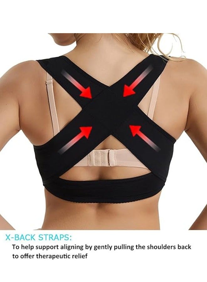 Muyixin دعامة صدر للنساء مصححة للوضعيّة سترة شكل دعم حمالة صدر سوداء - Image 3