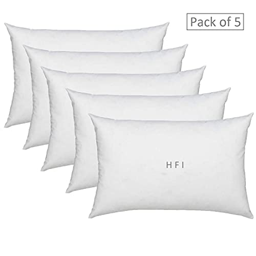 HFI Urban Arts Premium Polyester Cushion Fillers - Pack of 5 Pcs | 12 x 18 Inches | White - Image 3