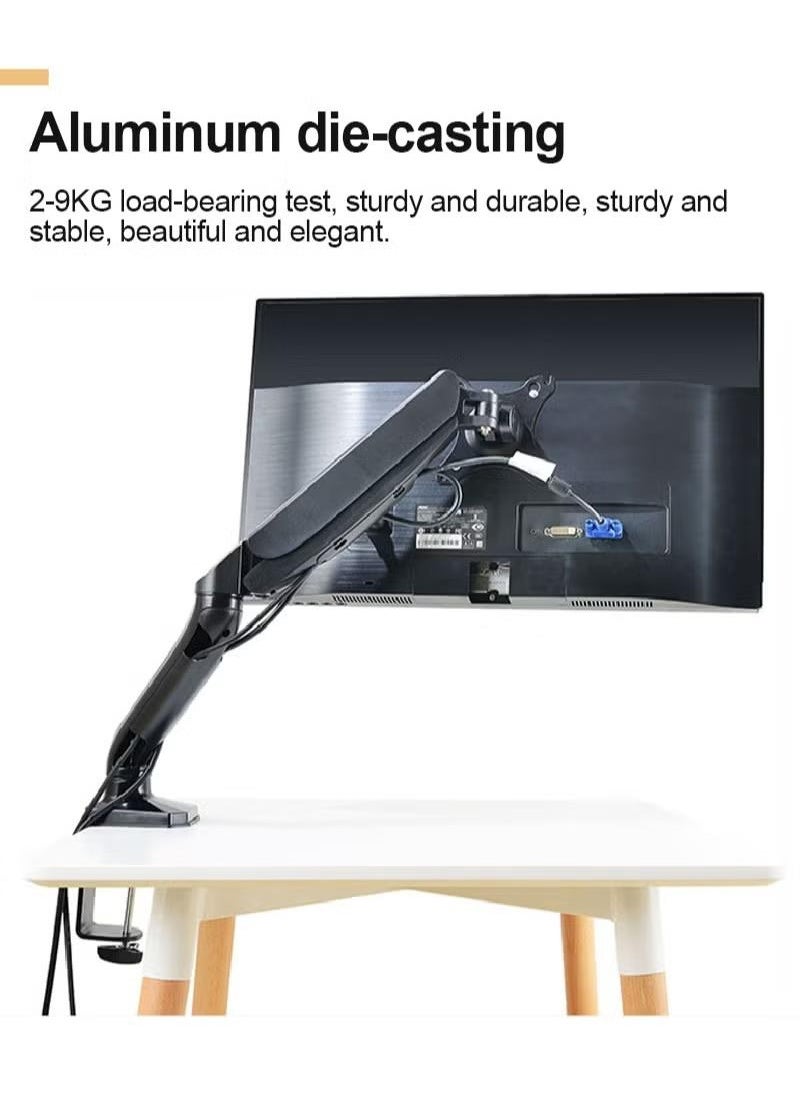 XiuWoo - Full Motion Single Monitor Arm Mount Tilt Swivel for 17 to 30 inch Screens with Desk C-clamp - Image 1