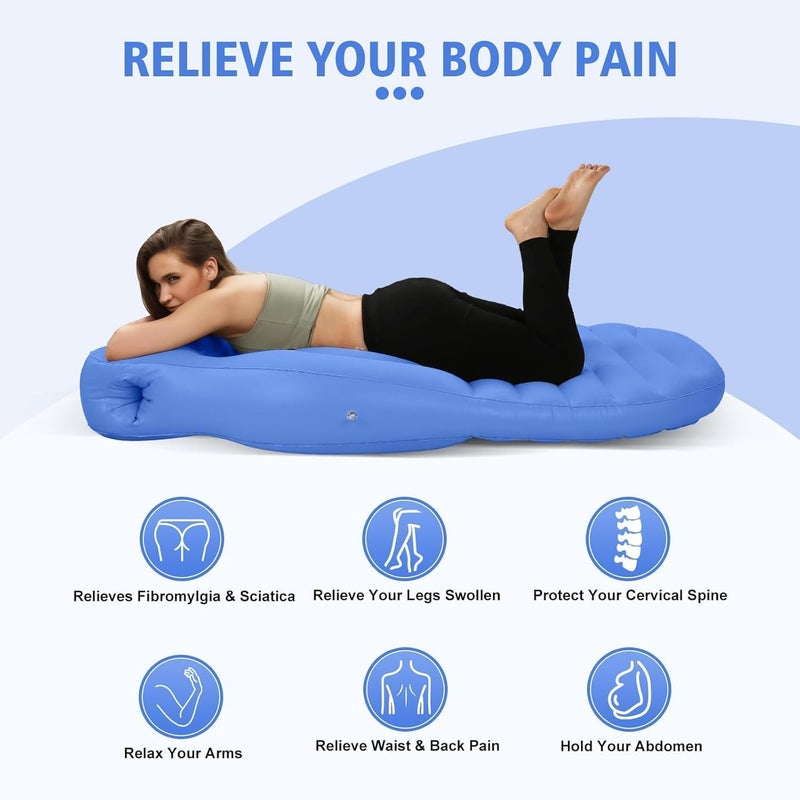 Ankila Inflatable Pregnancy Pillow, Full Body Maternity Airbed/Float with Hole for Tummy, The Best Pregnancy Pillow for Sleeping Prone, Maternity Pillow and Pregnancy Must Haves (Blue) - Image 2