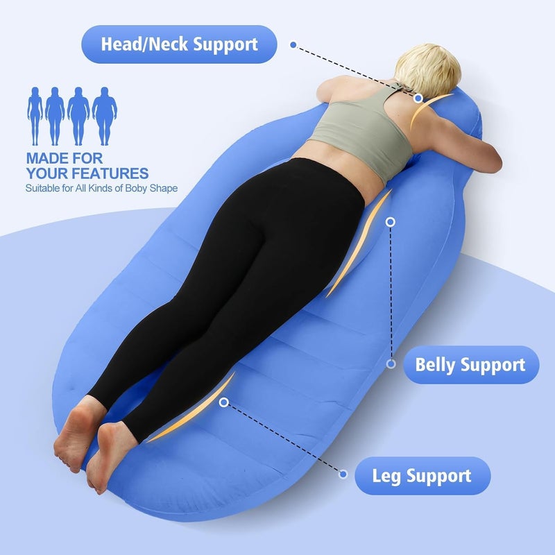 Ankila Inflatable Pregnancy Pillow, Full Body Maternity Airbed/Float with Hole for Tummy, The Best Pregnancy Pillow for Sleeping Prone, Maternity Pillow and Pregnancy Must Haves (Blue) - Image 4