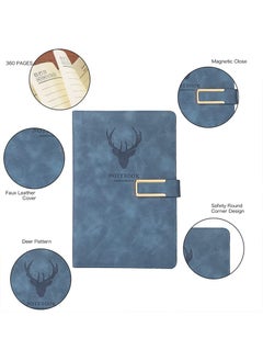 ZERIFAM Notebook Journal, A5 Buckle Leather Ruled Notebooks 360 Pages Diary 100gsm Thick Paper Hardcover Notebook with Pocket for Work Men Woman, for Business Writing, Note Taking, School Office  - Image 4