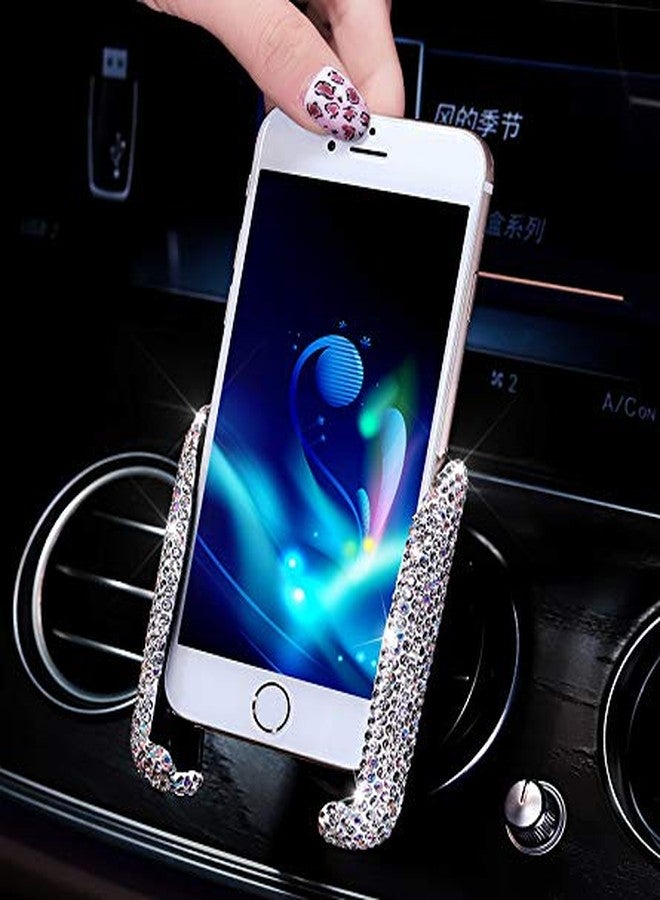 Bestbling Best Bling Rhinestone Crystal Convenient Mini Car Dash Air Vent Automatic ADJUSTABLE Phone Holder (Silver) - Image 1