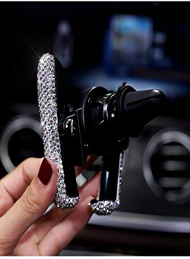 Bestbling Best Bling Rhinestone Crystal Convenient Mini Car Dash Air Vent Automatic ADJUSTABLE Phone Holder (Silver) - Image 4