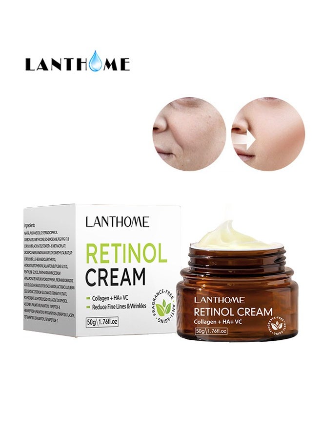 Lanthome Retinol Cream-Reduce Fine Lines & Wrinkles,Collagen +Ha +Vc Retinol Firming Cream 50ml  - Image 1