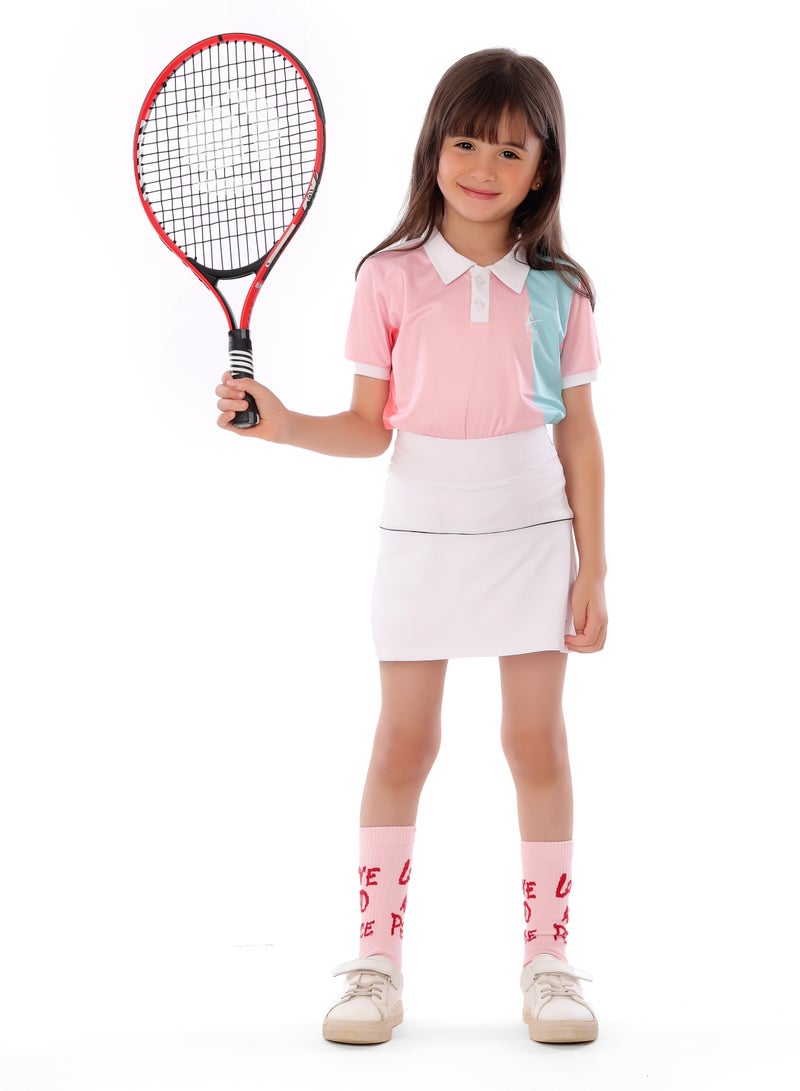 ANJA Girls' White Squash Skirt – Comfortable, Pleated Design  - Image 1
