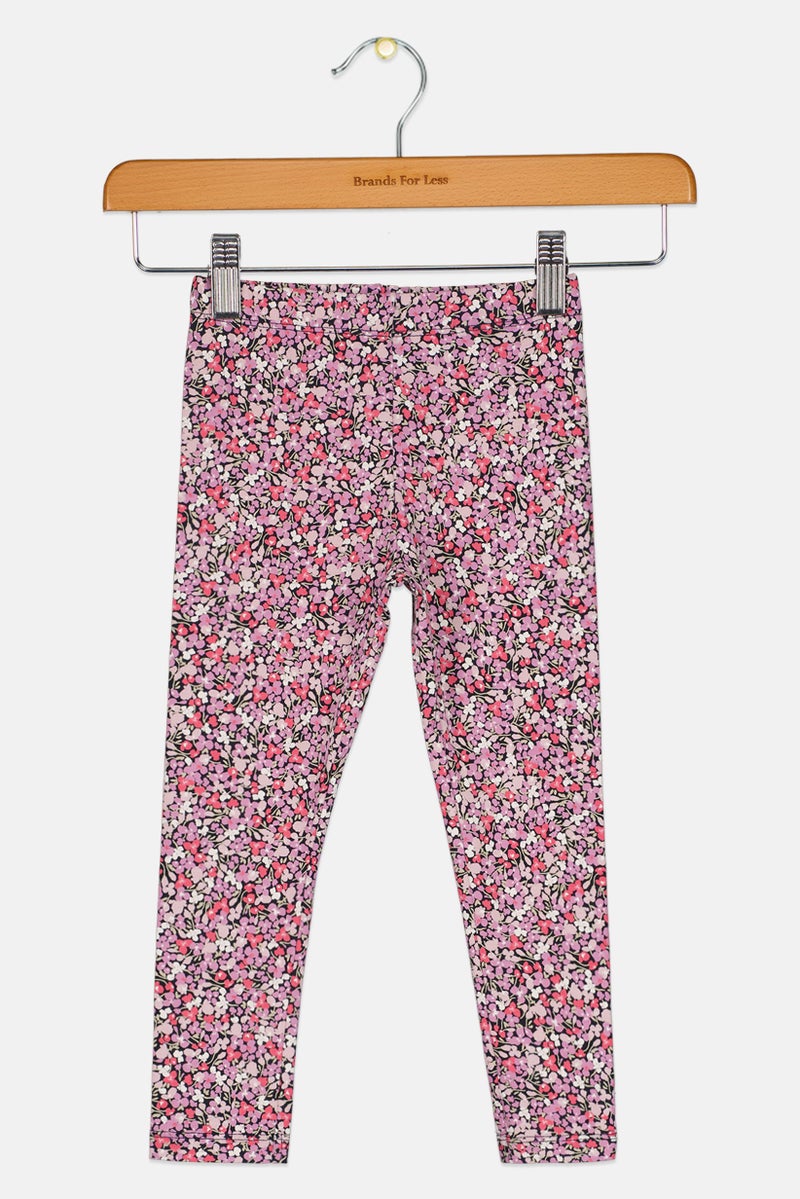 NAME IT سراويل ليغينغ مزخرفة بالأزهار للفتيات الصغيرات، متعددة الألوان - Image 2