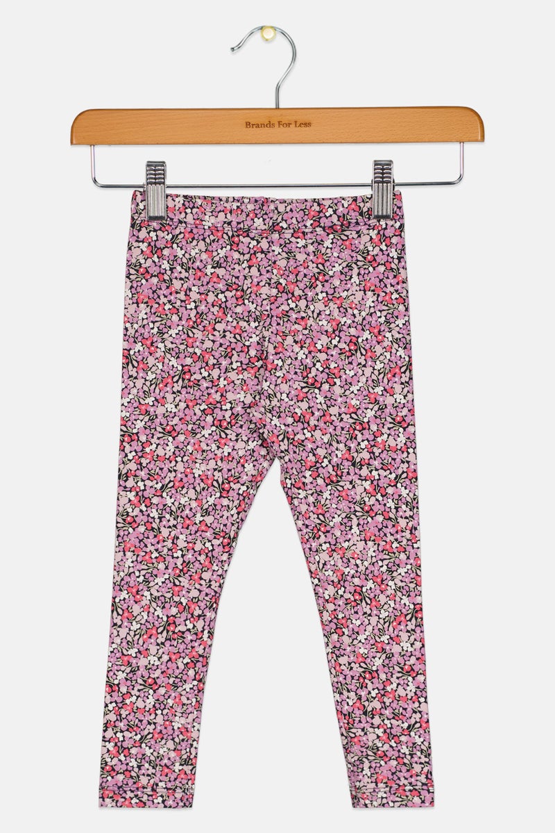 NAME IT سراويل ليغينغ مزخرفة بالأزهار للفتيات الصغيرات، متعددة الألوان - Image 1