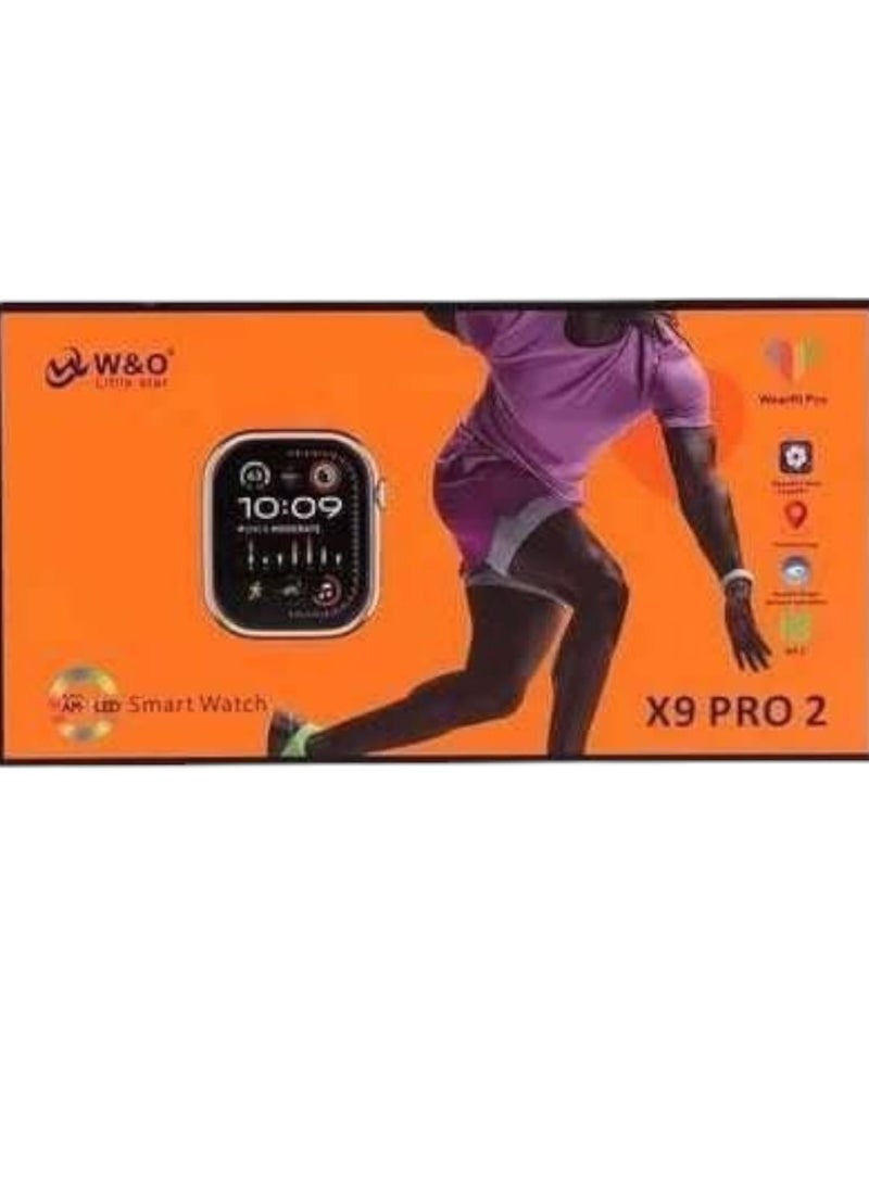 W&O - Smart Watch x9 pro 2 Wireless Charging Touch Screen for IOS Android for Men Women - Black - Image 1