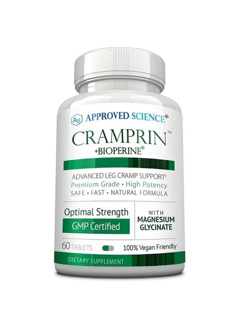 ® Cramprin - Leg Cramp Supplement - 60 Natural Tablets - Includes B-Sci™, Magnesium Glycinate, and Chamomile - 1 Month Supply