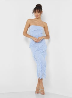 Ginger Ruffle Detail Bardot Maxi Dress  - Image 4