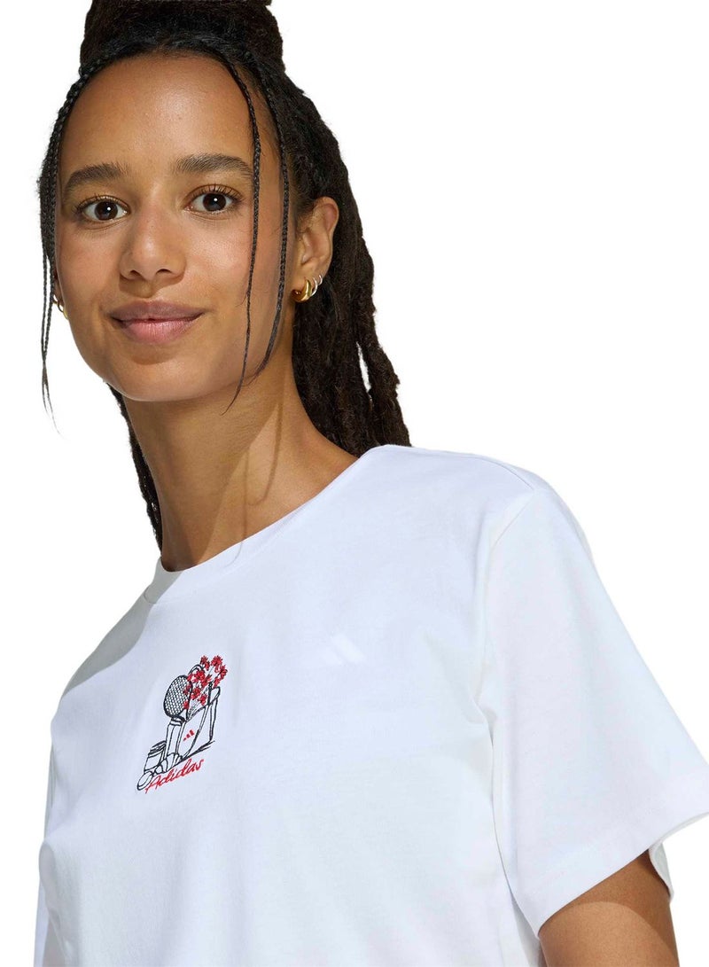 Adidas Mini Embroidery Graphic T-Shirt - Image 3