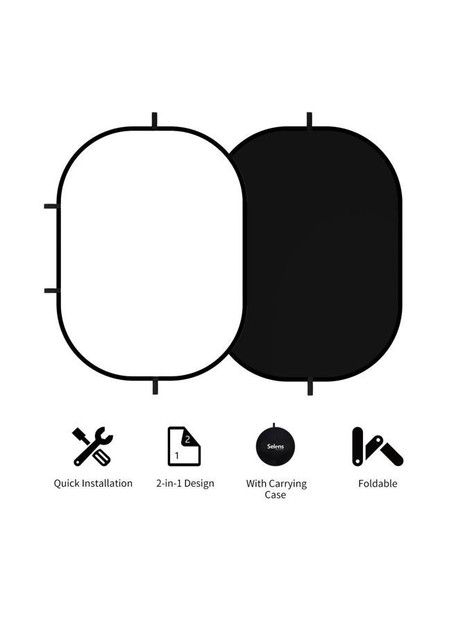 Selens Black White Backdrop 59x39.3inches Pop Up Collapsible Background with Carrying Bag for YouTube Streaming Photo Studio Product Photography - Image 2