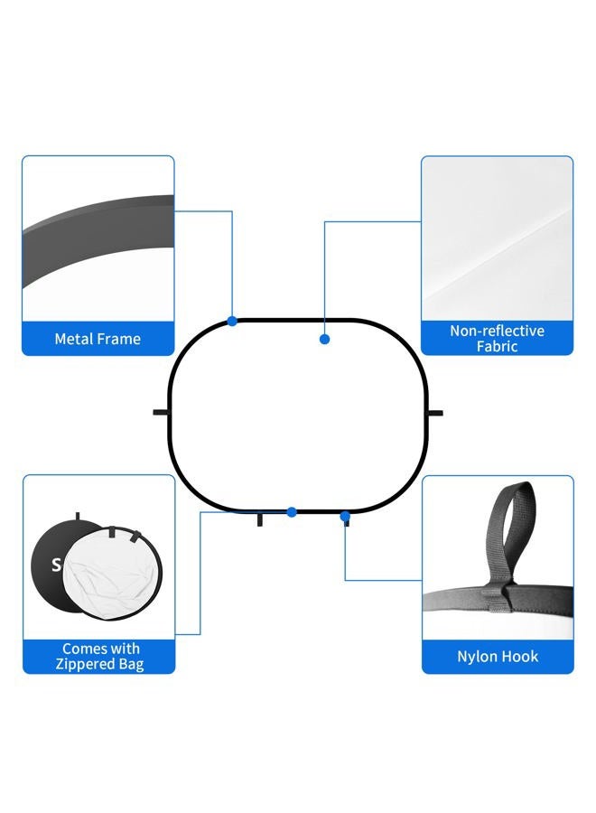 Selens Black White Backdrop 59x39.3inches Pop Up Collapsible Background with Carrying Bag for YouTube Streaming Photo Studio Product Photography - Image 4