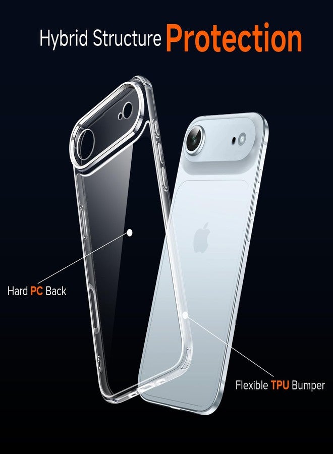 ivoler Clear Case for iPhone Air, with 2 Pieces Tempered Glass, Anti-Yellowing Military Protection Slim Bumper Case Cover for iPhone 17 Air - Transparent - Image 5