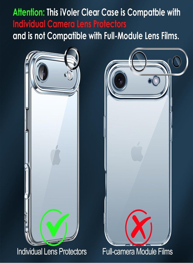 ivoler Clear Case for iPhone Air, with 2 Pieces Tempered Glass, Anti-Yellowing Military Protection Slim Bumper Case Cover for iPhone 17 Air - Transparent - Image 4