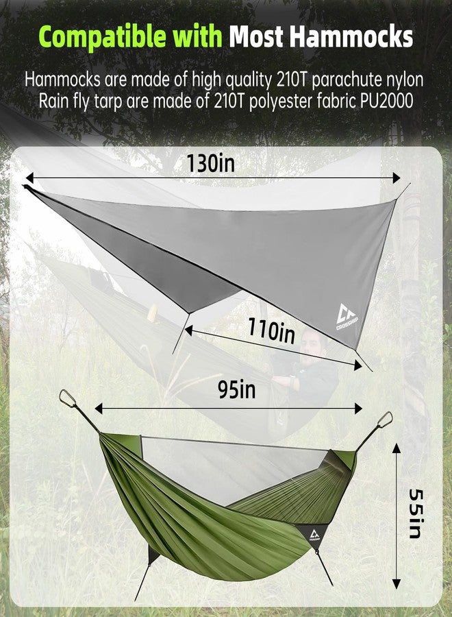 CROSSHIP Camping Hammock with Mosquito Net and Rain Fly Tarp - 2 Person Hammock Tent, Portable Parachute Nylon Hammock for Outdoor, Hiking, Backpacking, Backyard, Beach, Travel (Hold Up to 500lbs) - Image 4