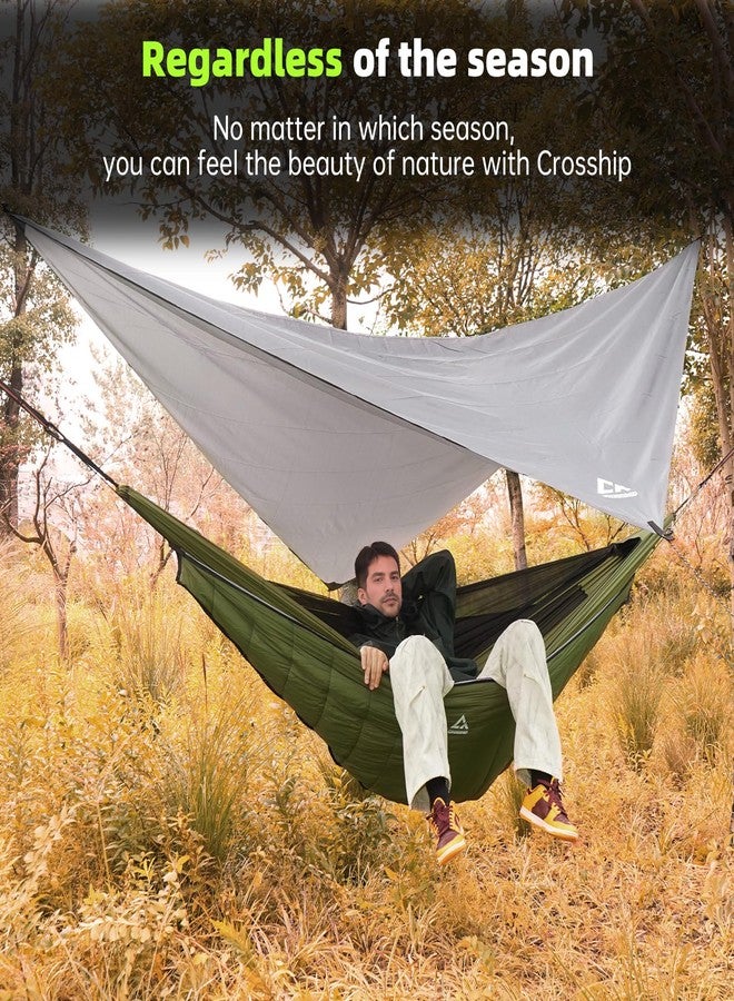 CROSSHIP Camping Hammock with Mosquito Net and Rain Fly Tarp - 2 Person Hammock Tent, Portable Parachute Nylon Hammock for Outdoor, Hiking, Backpacking, Backyard, Beach, Travel (Hold Up to 500lbs) - Image 5