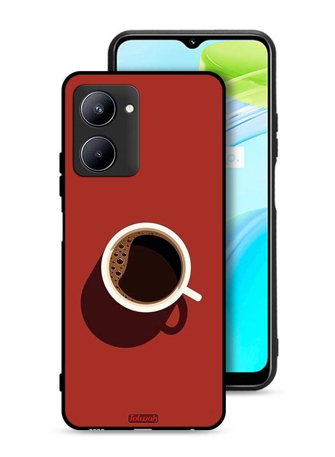 Tolwak Realme C33 Protective Case Cover Coffee Cup Art - Image 1