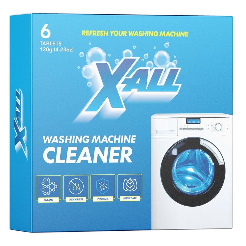 X-ALL Washing Machine Cleaner - Deep Cleaning Tablets, Cleans and refreshes the interior, Limescale and Mineral-Buildup - Deep Cleans Dirt for HE, Front Load & Top Load Washers - Image 1